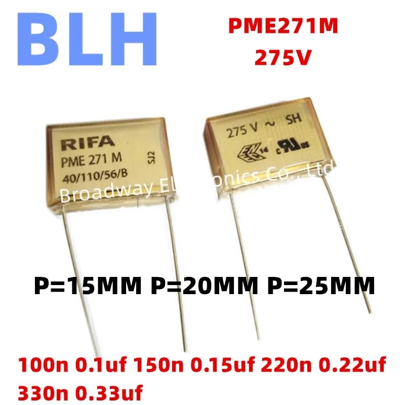 ฟิล์มตัวเก็บประจุ PME271M PME271 X2 275V P15 P20 P25 15MM 20MM 25MM 100n 0.1uf 104 150n 0.15uf 154 2