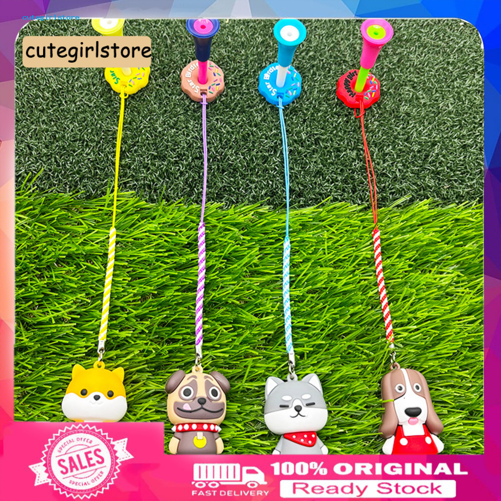 [CGT] Golf Tee Hanger Fun Golf Tee Accessory Cartoon Dog Golf Tee Holder with Strap – Plastic Anti-l