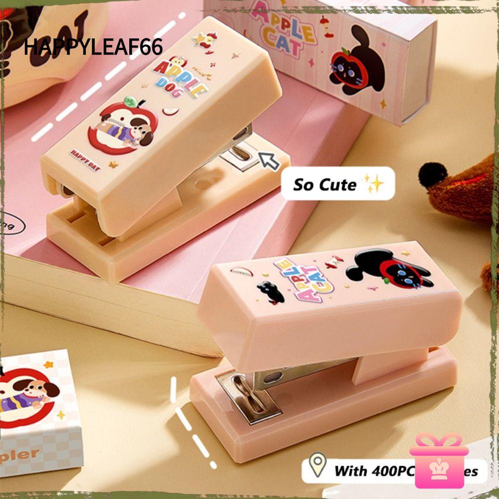 HAPPYLEAF66 เครื่องเย็บกระดาษสําหรับงานหนัก, ใช้ 24/6 ลวดเย็บกระดาษประหยัดแรงงาน, แบบพกพา Dachshund/Black Cat แบบพกพา Mini แบบพกพาคู่มือ Binding เครื่องมือ Bookbinding อุปกรณ์