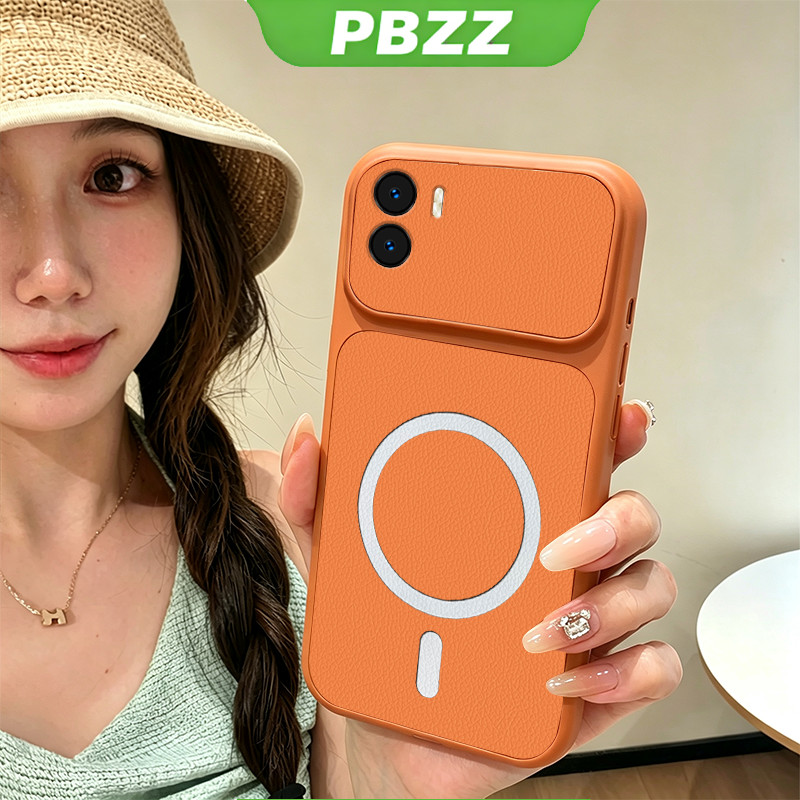 สําหรับ Redmi 15C 15 5G REDMI A5 4G poco c71 C85 เคสโทรศัพท์ Softcase ซิลิโคนกันกระแทกใหม่ออกแบบความงามแม่เหล็กน่ารักสีส้มสําหรับสาว KNBS01
