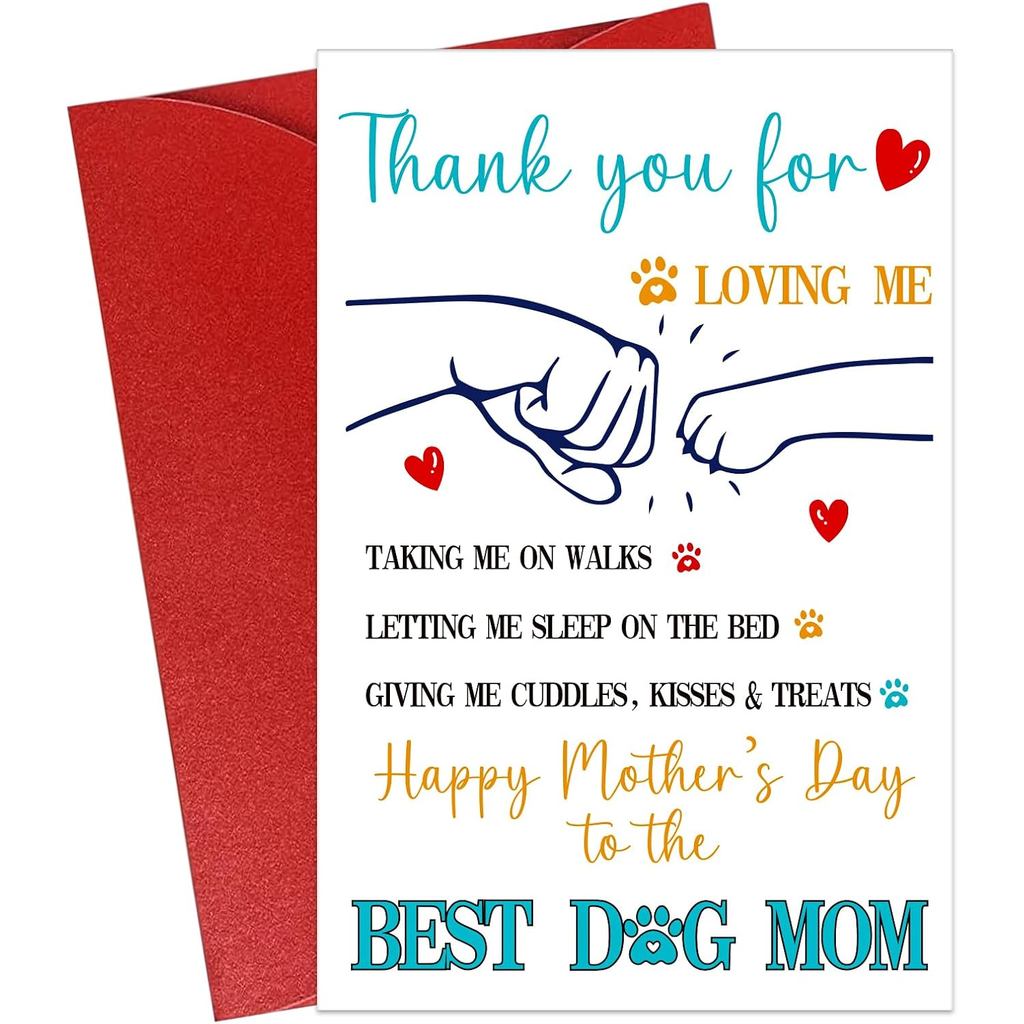 JUESMOS Happy Mothers Day Card from Dog Puppy - Best Dog Mom Gift for Women Funny Mothers Day Gift f