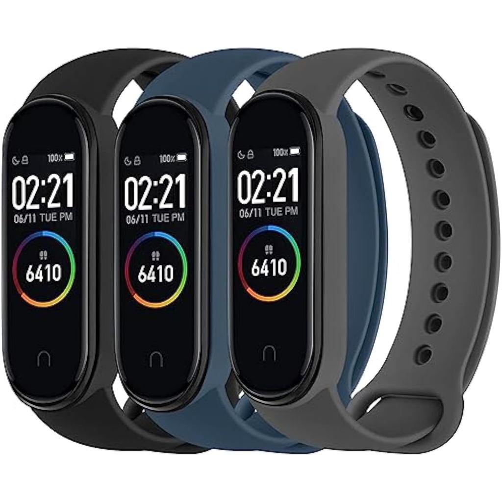 3 แพ็คสําหรับ Xiaomi Mi Band 4 & Mi Band 3 สายรัด,ซิลิโคนอ่อนนุ่มเปลี่ยนสายกีฬาสร้อยข้อมือสําหรับ Xi