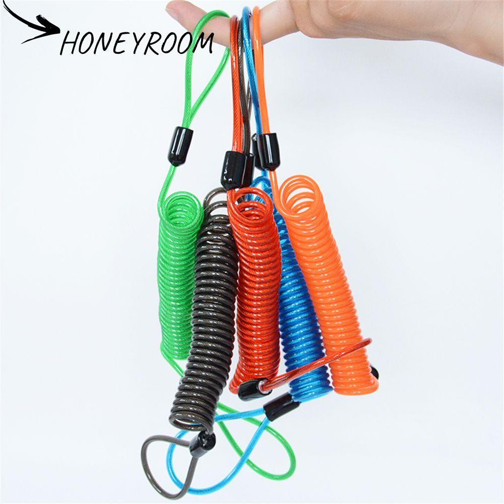 HONEYROOM 2.5m Bold Spring Cable Motorcycle Scooter Disc Brake Security Reminder Helmet Wire