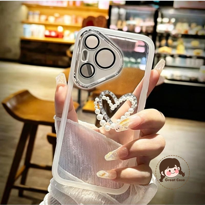 หรูหรา 3D Pearl Love Heart สําหรับ Realme GT 7 6 5 Neo 6 5 SE 2T V70 V60 V60S V50 V50S V23 V13 C30 C