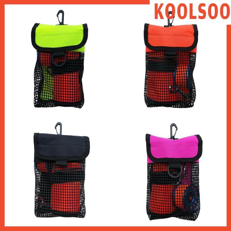 [Koolsoo] Scuba Diving Reel Bolt Snap & SMB Safety Marker Buoy Mesh Gear Bag Equipment Holder Carry 