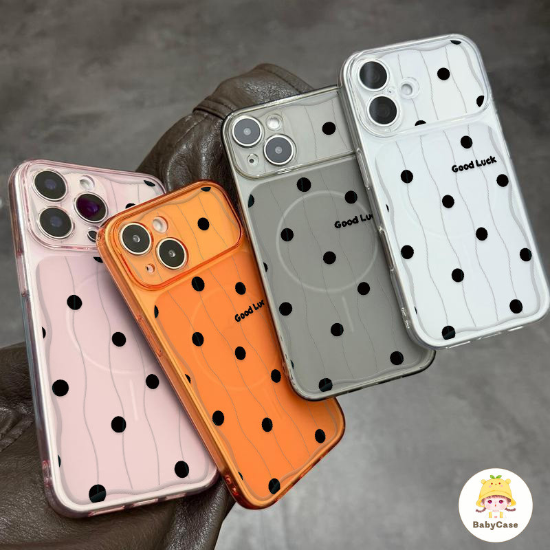 เคสไอโฟน16 เหมาะสำหรับ IPhone 13 12 11 17 15 14 Pro Max 15 16 14 Plus X XR XS Max เคสซิลิโคนลายจุดย้อนยุคเรียบง่าย