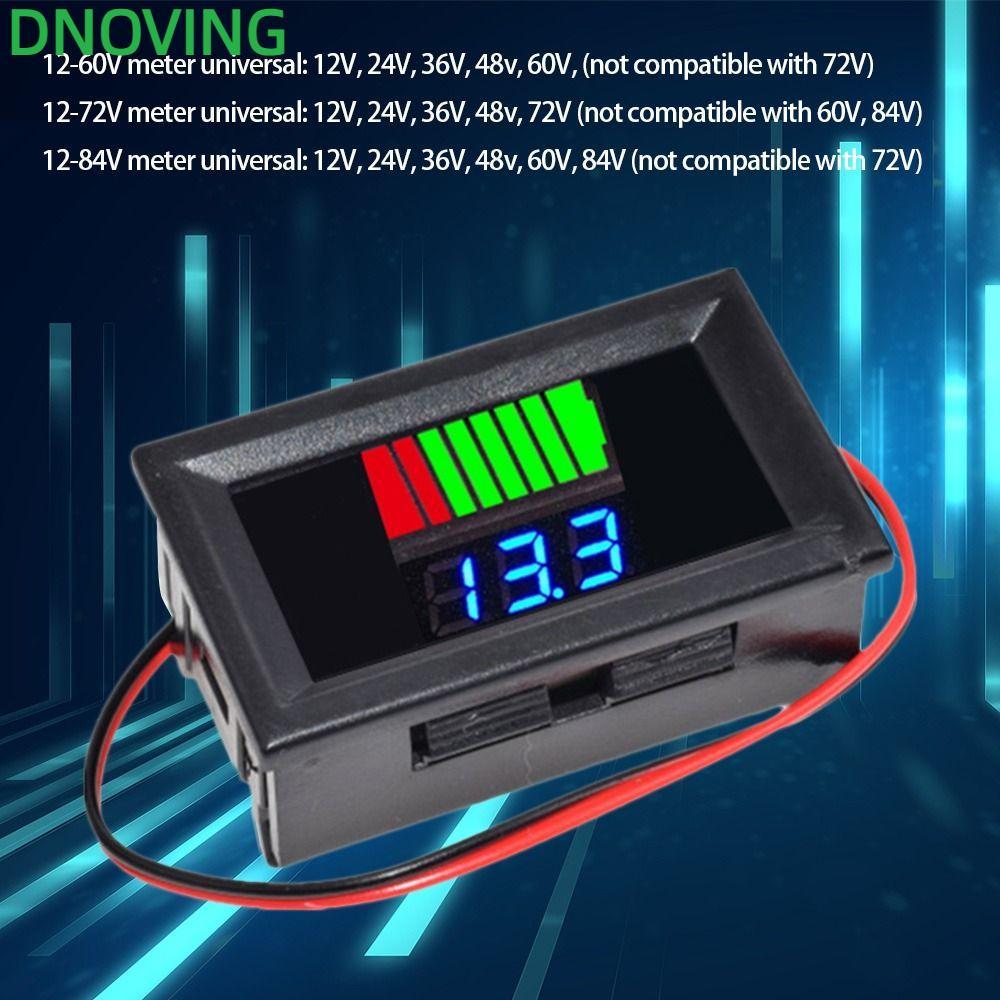 DNOVING Car Battery Charge Level Indicator Professional Digital Display LED Battery Tester