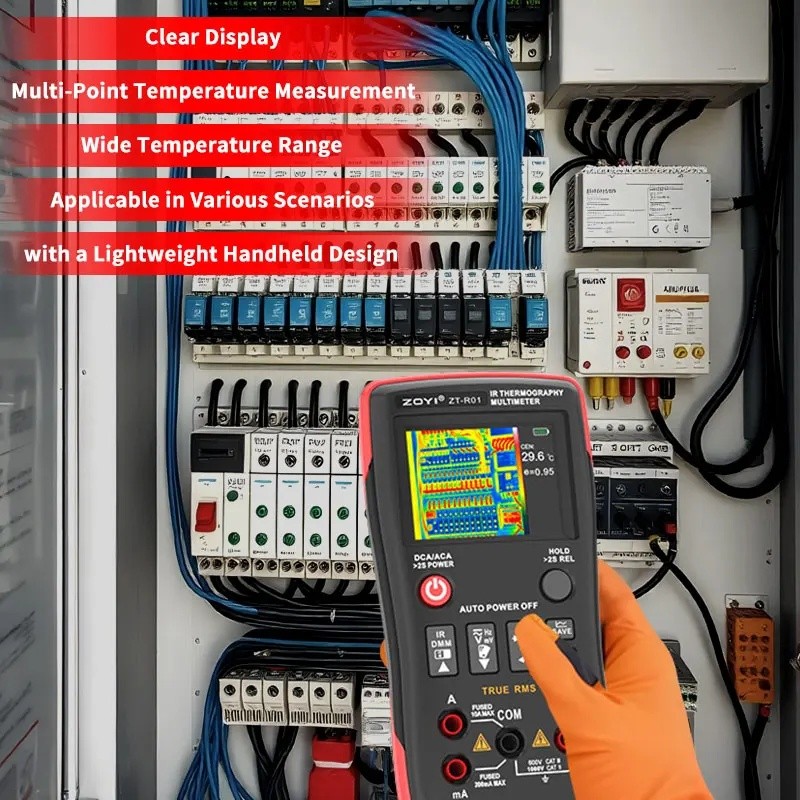 5ZFJ ZOYI R01 2-in-1Thermal Imaging Multimeter ความแม่นยําสูง 25000 เคาน์เตอร์ T-RMS วงจรการตรวจจับย