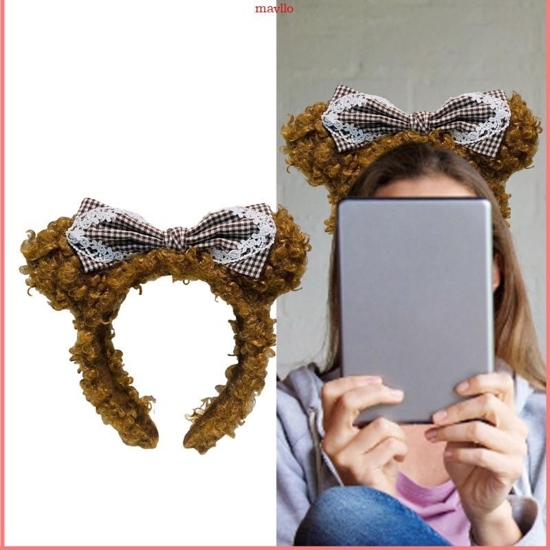 MAVLO เด็ก COSPLAY แถบคาดศีรษะสัตว์หูสําหรับ Carnivals Party Handmade Furry Dark Ear Party เครื่องแต