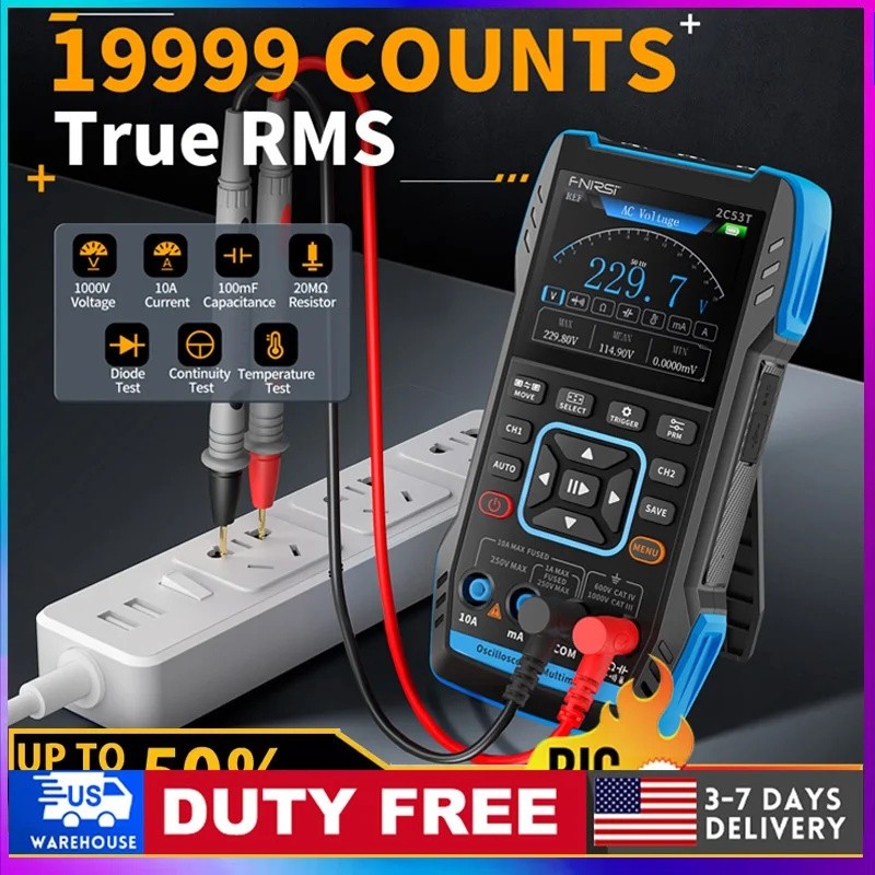 MT7A FNIRSI 2C23T 2C53T มัลติมิเตอร์แบบดิจิตอล DDS ฟังก์ชั่นสัญญาณเครื่องกําเนิดไฟฟ้า 3 ใน 1 Analog 