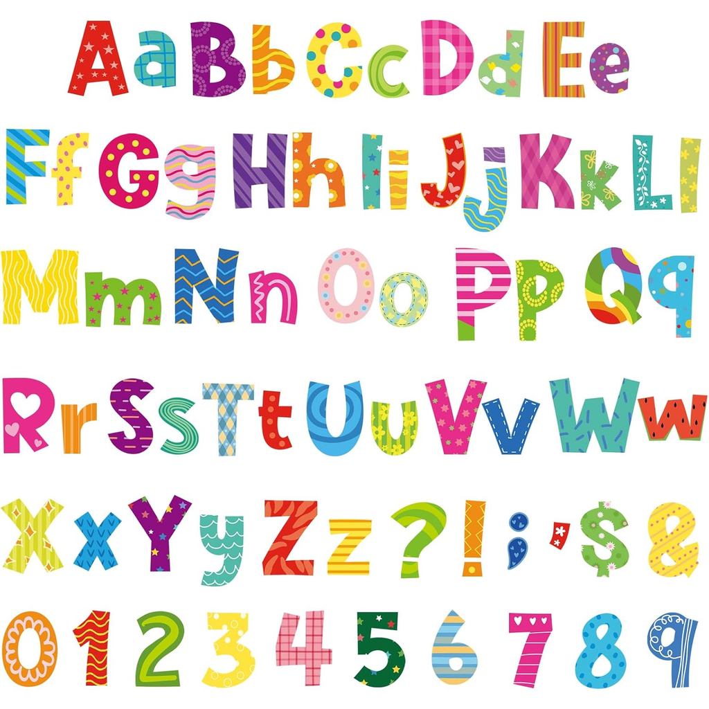 134 ชิ้น 5 นิ้ว Bulletin BOARD ตัวอักษรตัวอักษรตัวเลข Combo ชุดสีสัน Punctuation Letter Cutouts สําห