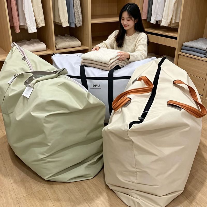 大号搬家被子衣服收纳袋防潮防霉牛津& 布收纳袋子旅行便携可水洗Waterproof, Moisture-Proof, Mildew Proof Folding Storage Bag, Large M