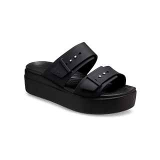 CROCS รองเท้าแตะผู้หญิง BROOKLYN BUCKLE LOW WEDGE รุ่น 207431001 - BLACK