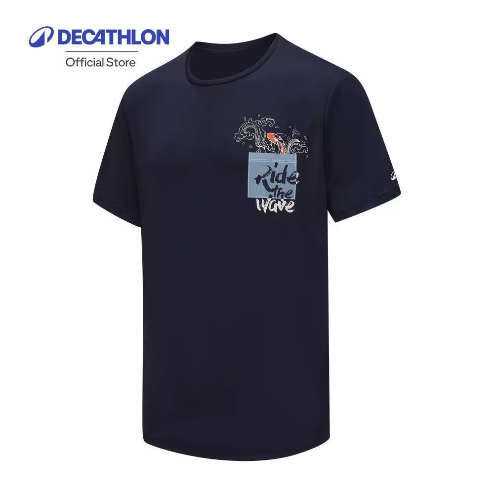Decathlon Men’S Surfing UV Protection T-Shirt เสื้อยืดโต้คลื่นป้องกันรังสียูวีสำหรับผู้ชาย - Blue