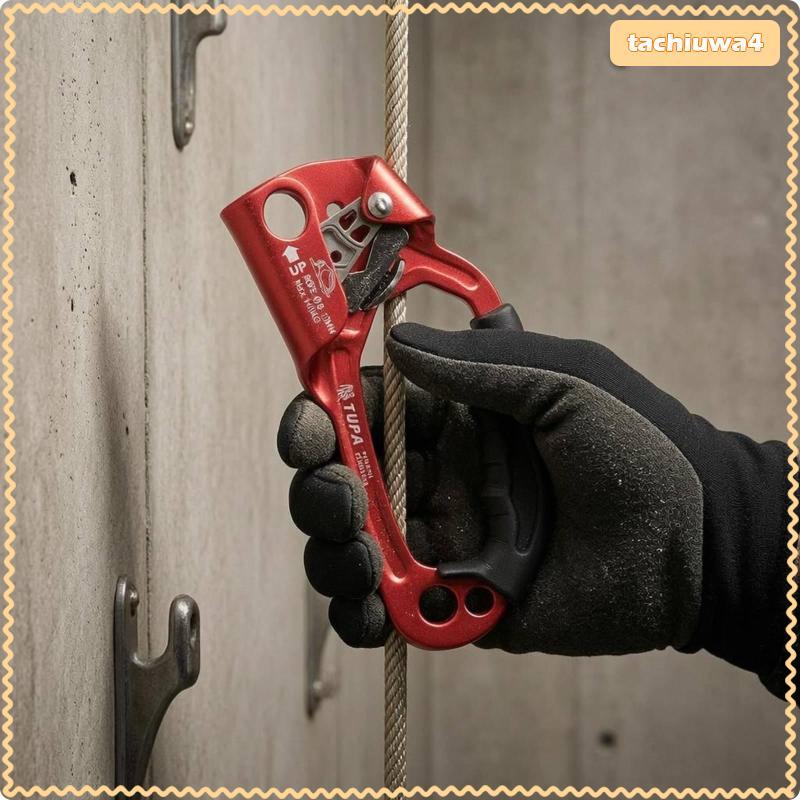 Tachiuwa Right Hand Ascender Cam Rope Climbing Ascender Contoured Grip สีส้ม