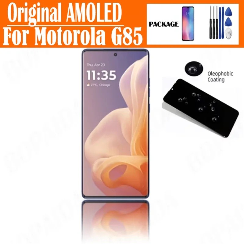 Original 6.67 "OLED สําหรับ Motorola Moto G85 XT2427-3 จอแสดงผล Lcd Touch Panel Screen Digitizer Ass