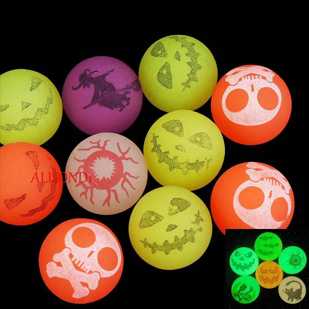 ALISOND1 10 ชิ้น/เซ็ต Halloween Bouncy Balls, ยืด Eyeballs น่ากลัว Bouncy Eyeball, เกมกีฬาสนุก 32 มม