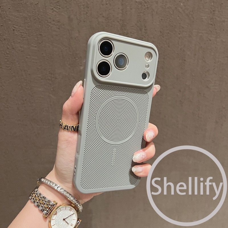 หรูหราตาข่ายบางเฉียบกระจายความร้อนเคสโทรศัพท์แม่เหล็ก ทีพียู เหมาะสําหรับ ไอโฟน 11 12 13 14 15 16 17 มือโปร สูงสุด รวมทุกอย่างซิลิโคนป้องกันการตกนิ่มฝา