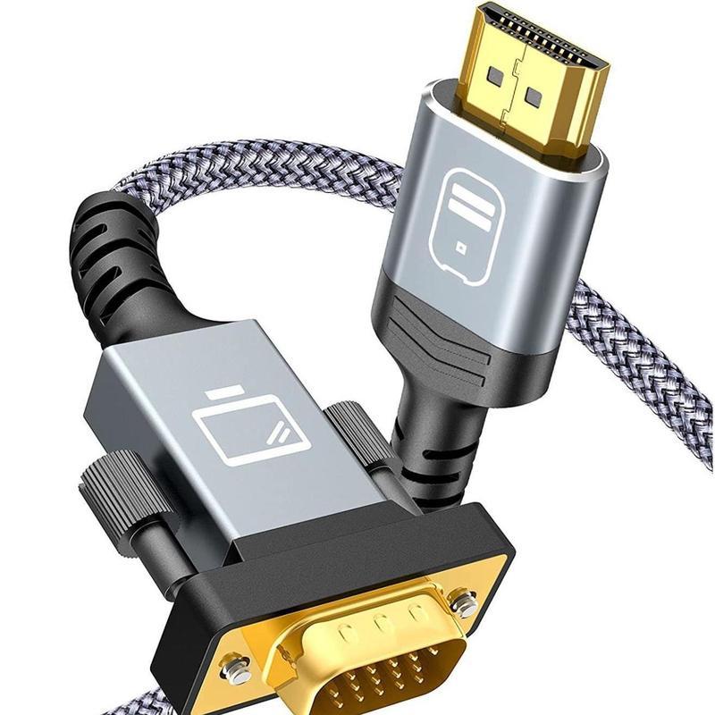 สายเคเบิล Hdmi เป็น vga การเชื่อมต่อจอแสดงผลคอมพิวเตอร์ สายเคเบิล HD HDMI