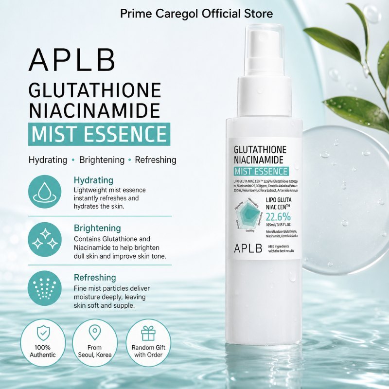 APLB Glutathione Niacinamide Mist Essence 105ml สเปรย์โทนเนอร์บํารุงผิวหน้า Hydrating Brightening Ol