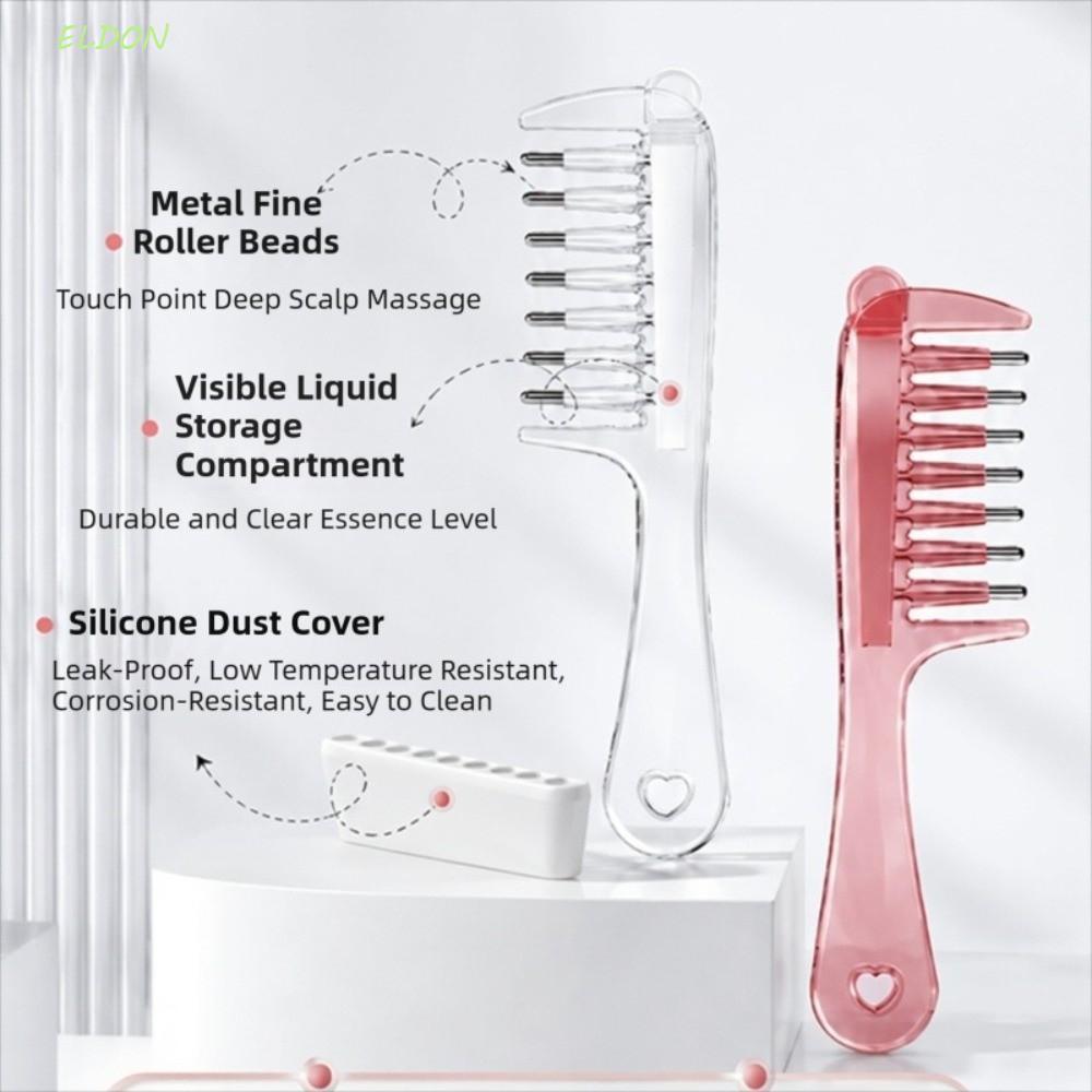 ELDON Mini Portable Head Applicator, Scalp Nourish Hair Care Hair Firming Applicator, Salon Accessary Anti-Frizz Multi-Function Anti-Static Massage Guide Liquid Comb Gift