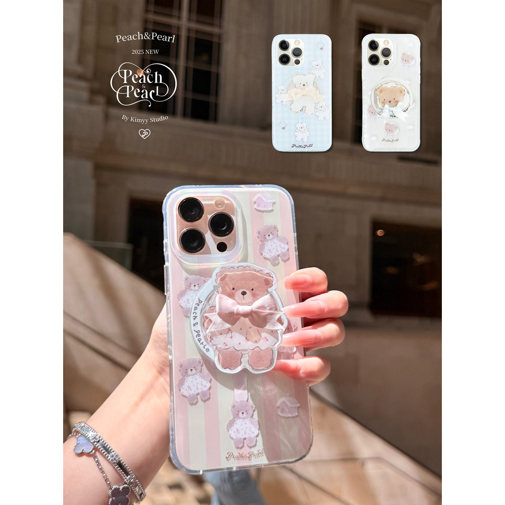 Griptok Magnetic Magnetic Griptok PeachPearl-Original ip Bear Biscuit iphone Phone Case รวมทุกอย่าง 