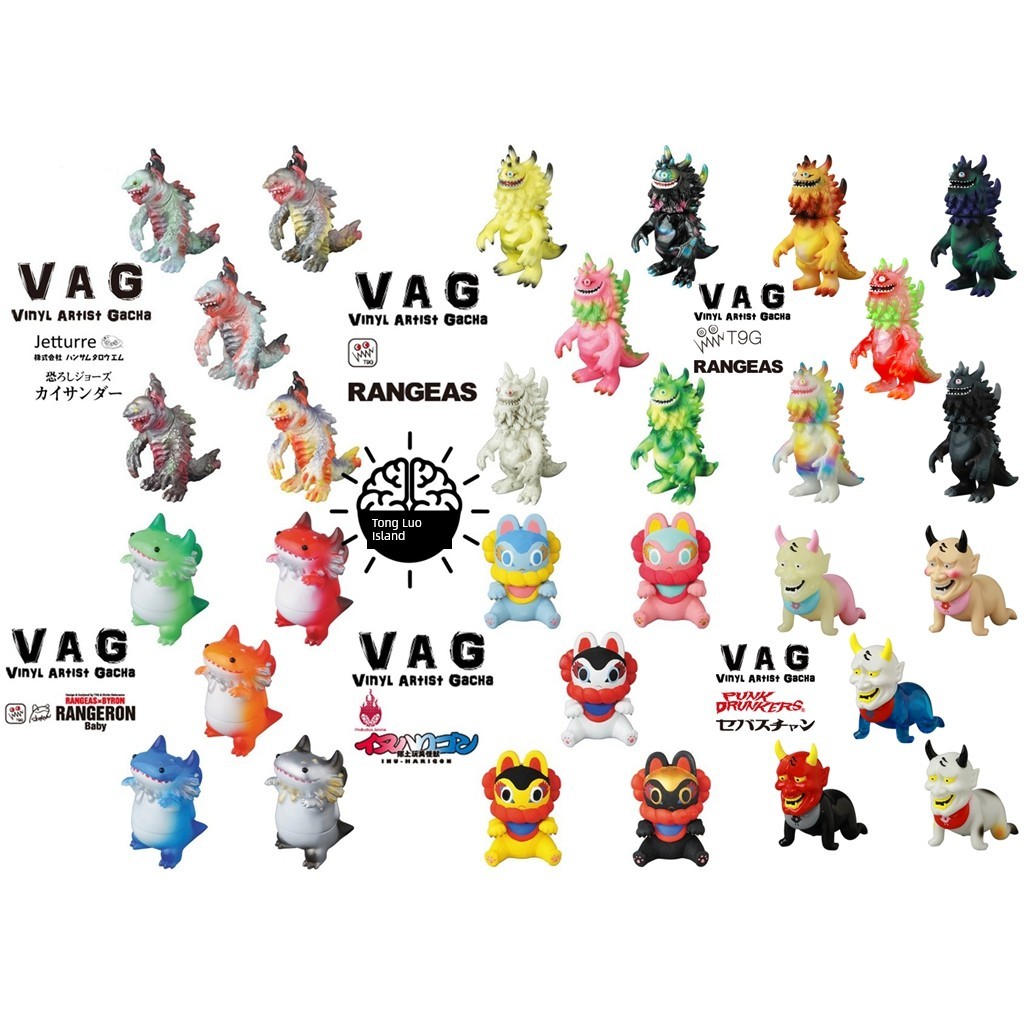 ไข่ของเล่นสําหรับเด็ก MEDICOM Gashapon VAG Shark Monster Shark Sla Local Monster หกเหลี่ยมไดโนเสาร์ 