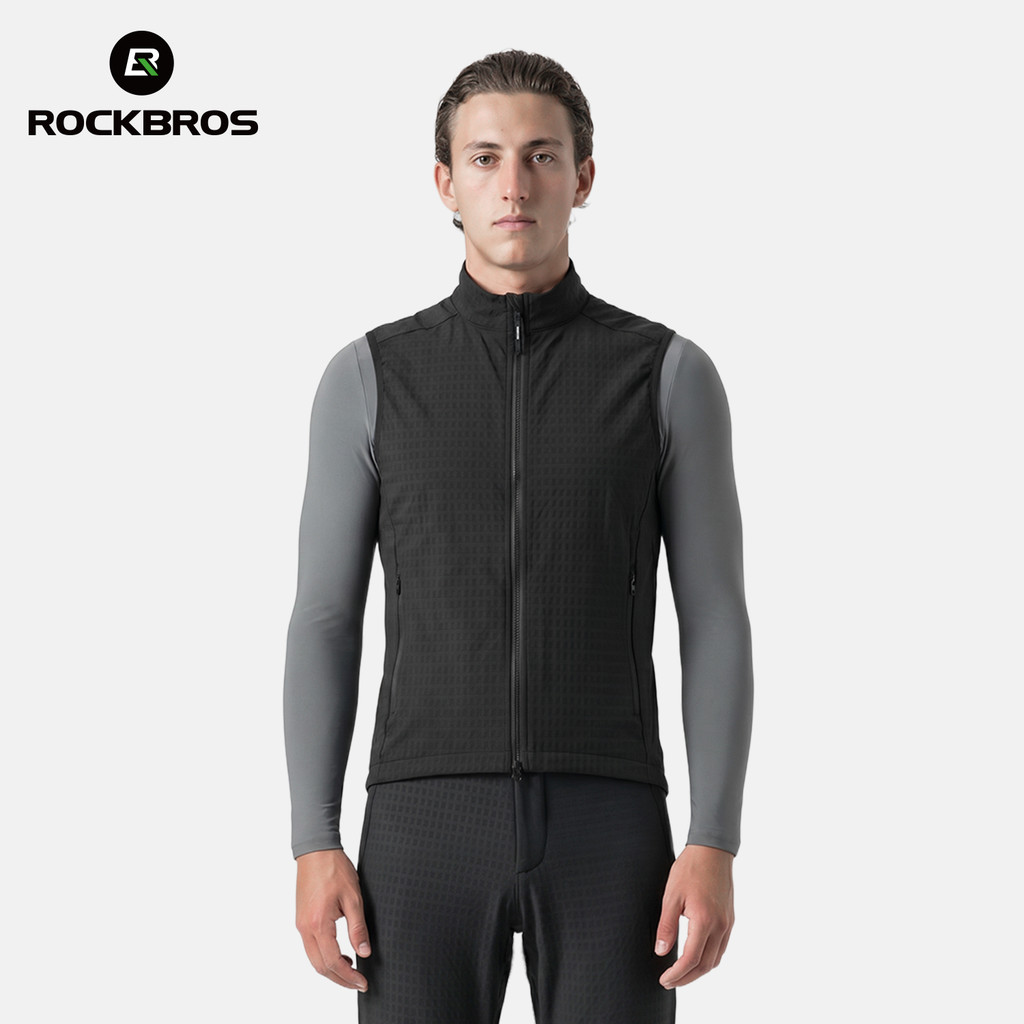 ROCKBROS เสื้อกั๊กปั่นจักรยานผู้ชาย กันลม กันละอองน้ำ ซับในฟลีซ อุ่น ระบายอากาศ ซิป YKK สำหรับเสือหมอบ MTB — صورة 2
