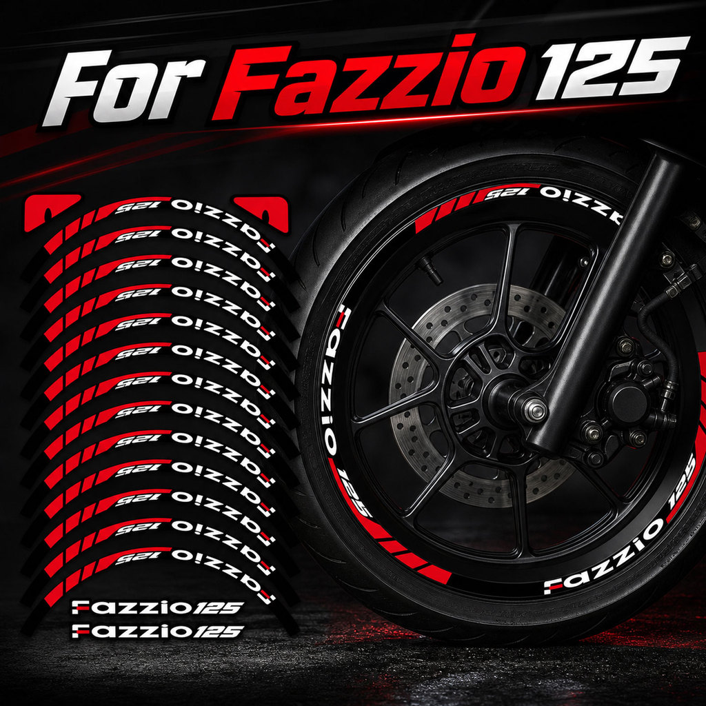 สําหรับYamaha Fazzio 125 ล้อสติกเกอร์ชุดกันน้ําUVทนรถจักรยานยนต์Hub Decal Full Rim Stripesตกแต่งสติก