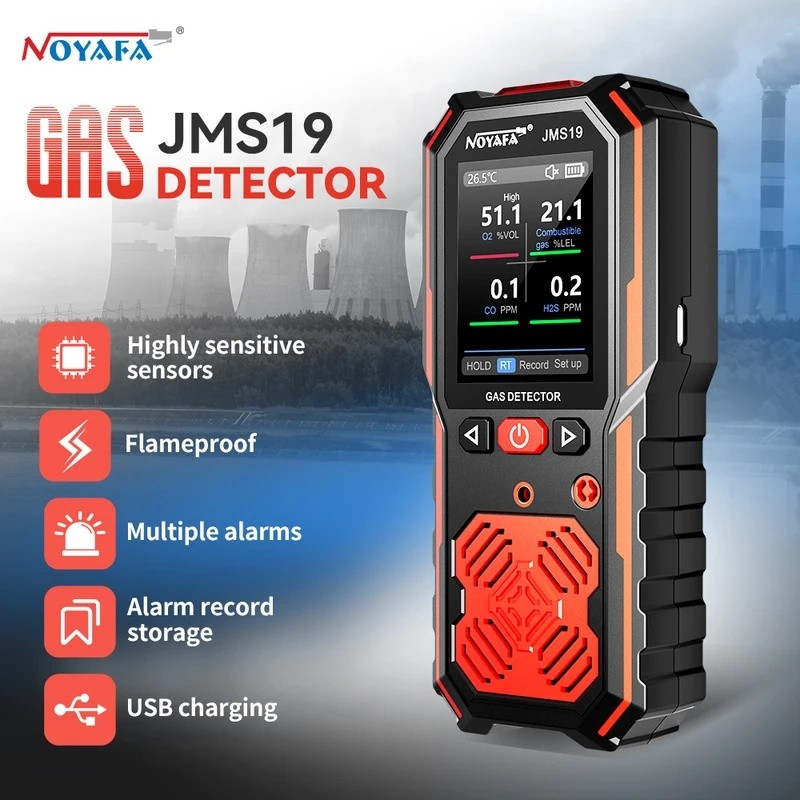 5K3S ขายร้อนของแท้ NOYAFA Digital Air Quality Tester O2 CO H2S LEL เครื่องตรวจจับก๊าซ JMS19 Combable