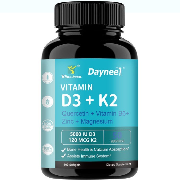 xinpin~Spot Goods Vitamin D3 K2 Softgel Supplement Vitamin D3+K2 capsule