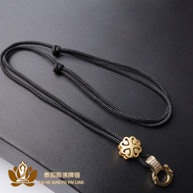 T Thailand Amulet Pendant Rope Lucky Four-leaf Clover Necklace Rope