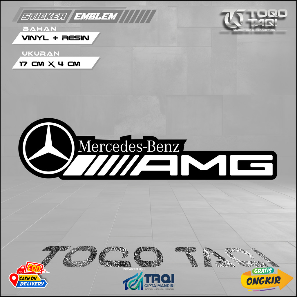RESIN RAISED สติ๊กเกอร์ EMBLEM โลโก้รถ MERCEDES BENZ AMG สติ๊กเกอร์ยาว TOQO TAQI