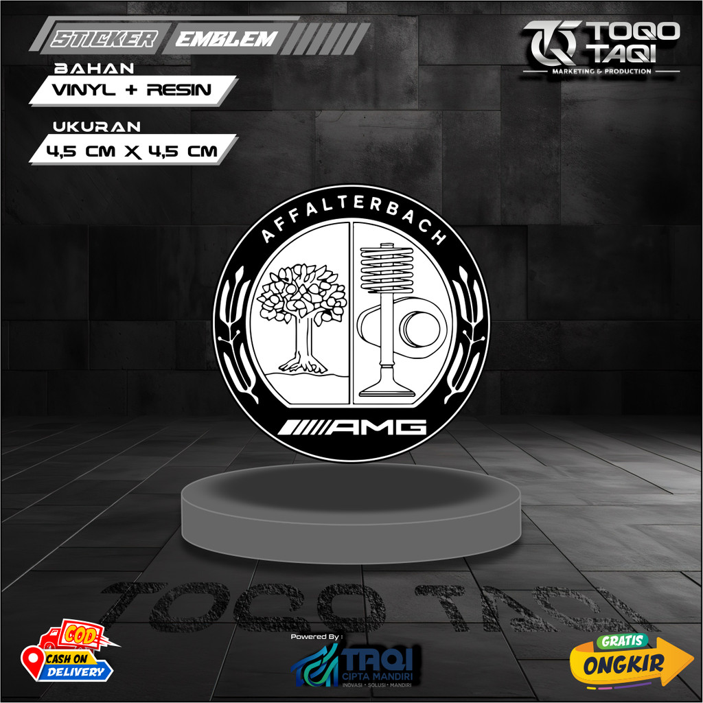 RESIN RAISED สติ๊กเกอร์ EMBLEM โลโก้รถ MERCEDES BENZ AMG AFFALTERBACH สติ๊กเกอร์ TOQO TAQI
