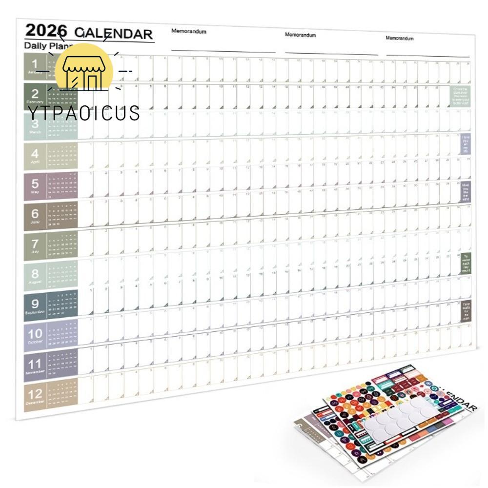 YURUYI Calendar Planner Sheet, Agenda Organizer To Do List Schedule Wall Hanging Calendar, Annual Pl