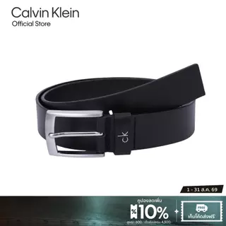 CALVIN KLEIN เข็มขัดผู้ชายหนังแท้ รุ่น 4D7033G V8Y-สีดำ