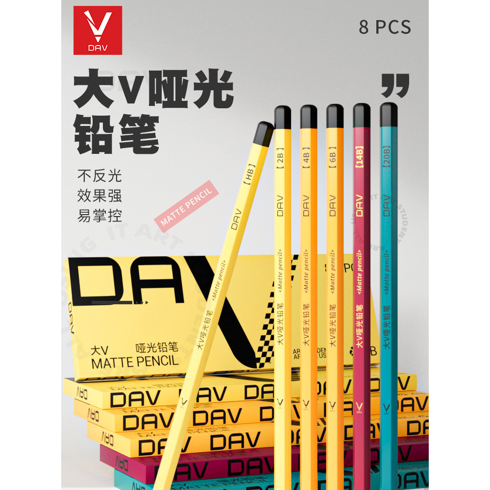 Big V Matte Pencil Sketch Pen 6b8b14b Charcoal Pen Soft Medium Hard Drawing 2: 4b Art Painting Charc
