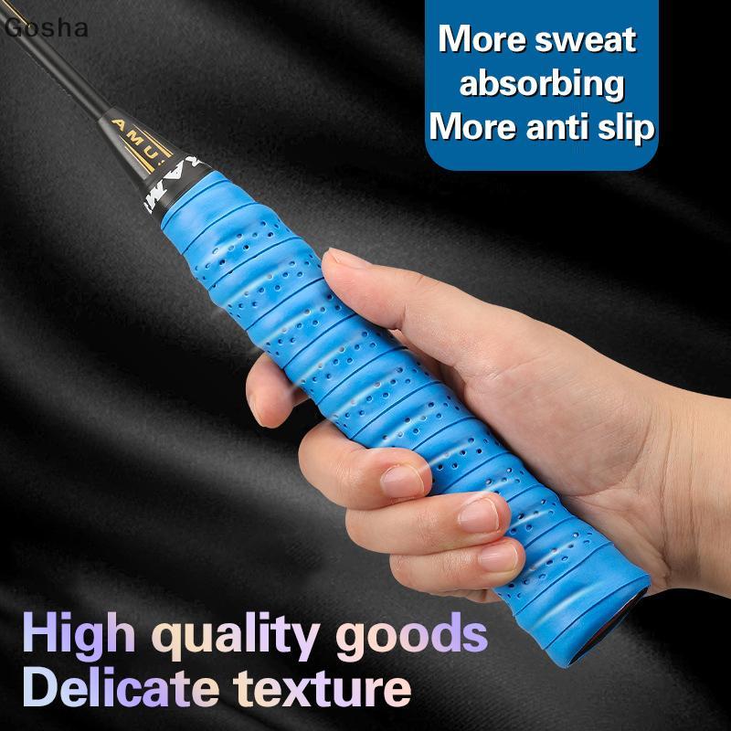 Gosha Keel มือยาง Thiened ลื่นแบดมินตัน Sweatband ลามิเนต Perforated เทนนิส Raet จับหนังตกปลา Rod Winding เทป ha