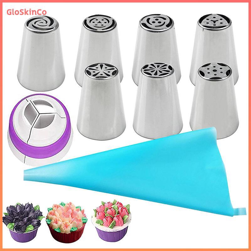 พร combedamssng 7/11Pcs/Set รัสเซีย Tulip Icing Piping หัวฉีดสแตนเลสดอกไม้ครีม Pastry Tips หัวฉีดเค้กตกแต่งเครื่องมือ COD
