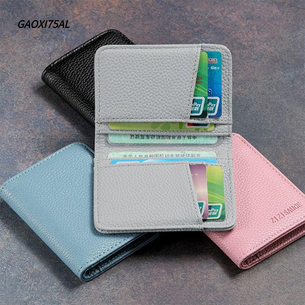 GAOXI75AL Card Holder, Solid Color PU Leather Card , Portable Multi-card Slot ID package Men Women
