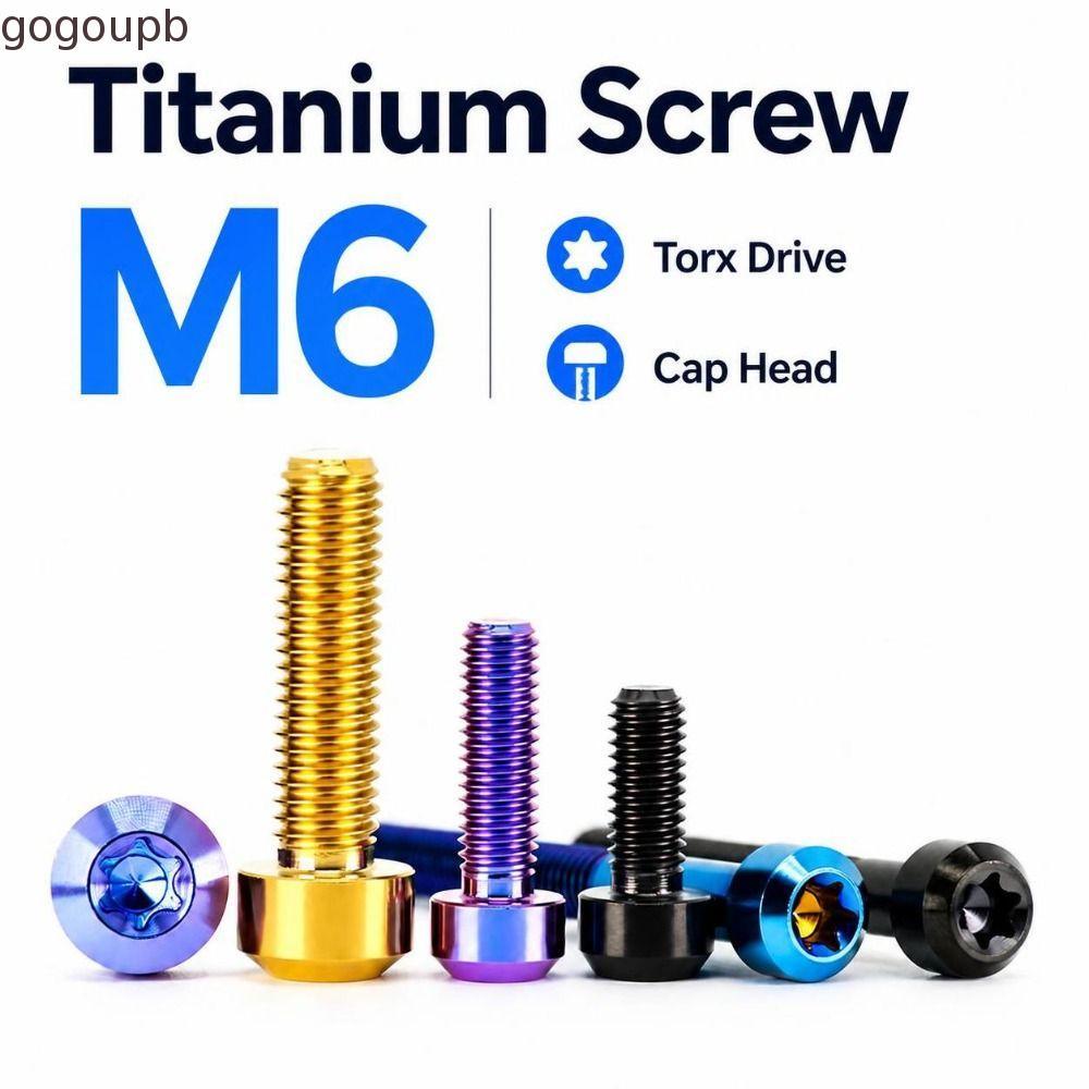 GOGOUMY Torx Bolt, Torx Drive Titanium Screw, ทนทาน Six-Lobe Head M6 Socket Cap Screw การปรับเปลี่ยน