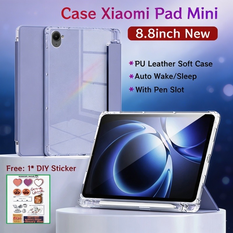 เคสสําหรับ Xiaomi Pad Mini 8.8 นิ้วใหม่พร้อมช่องเสียบปากกาแม่เหล็กป้องกันสําหรับ Xiaomi Pad Mini 8.8