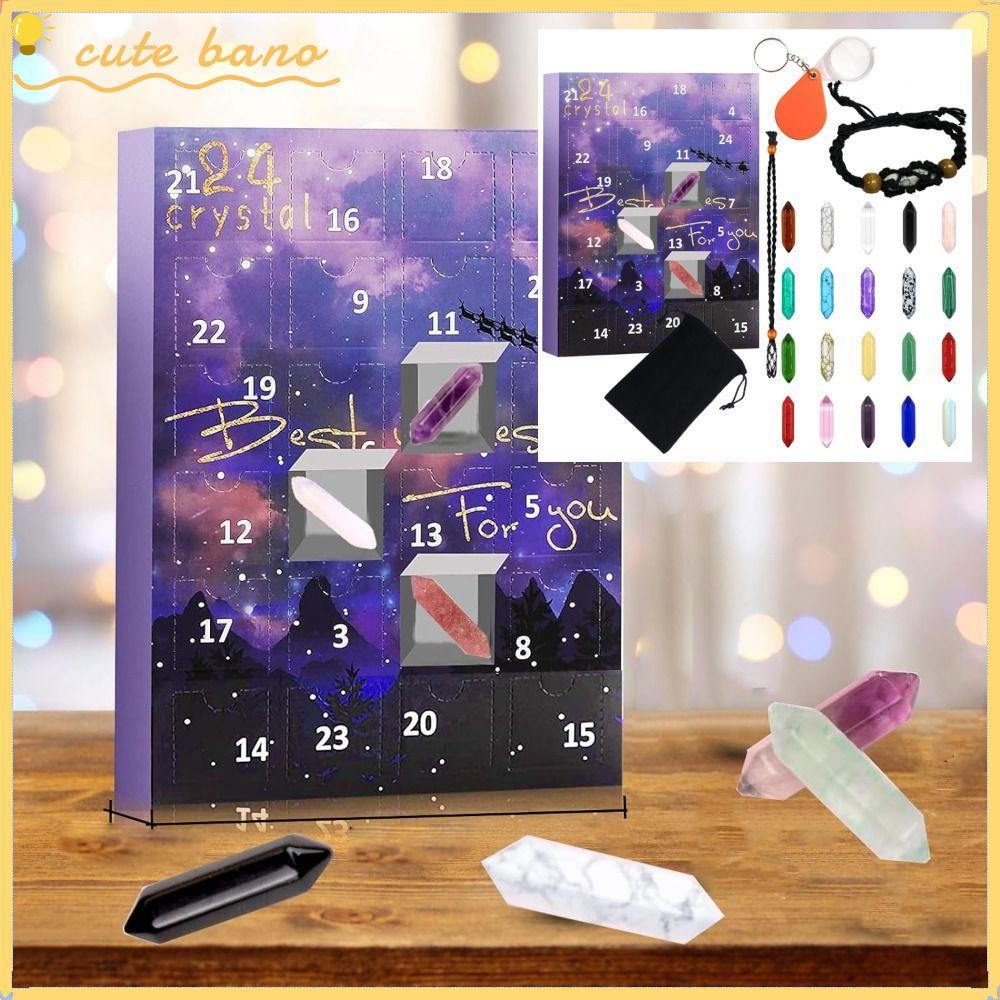 BANO Crystals Advent Calendar, Stone Minerals Christmas Advent Calendar, Christmas Gift Stone Collec