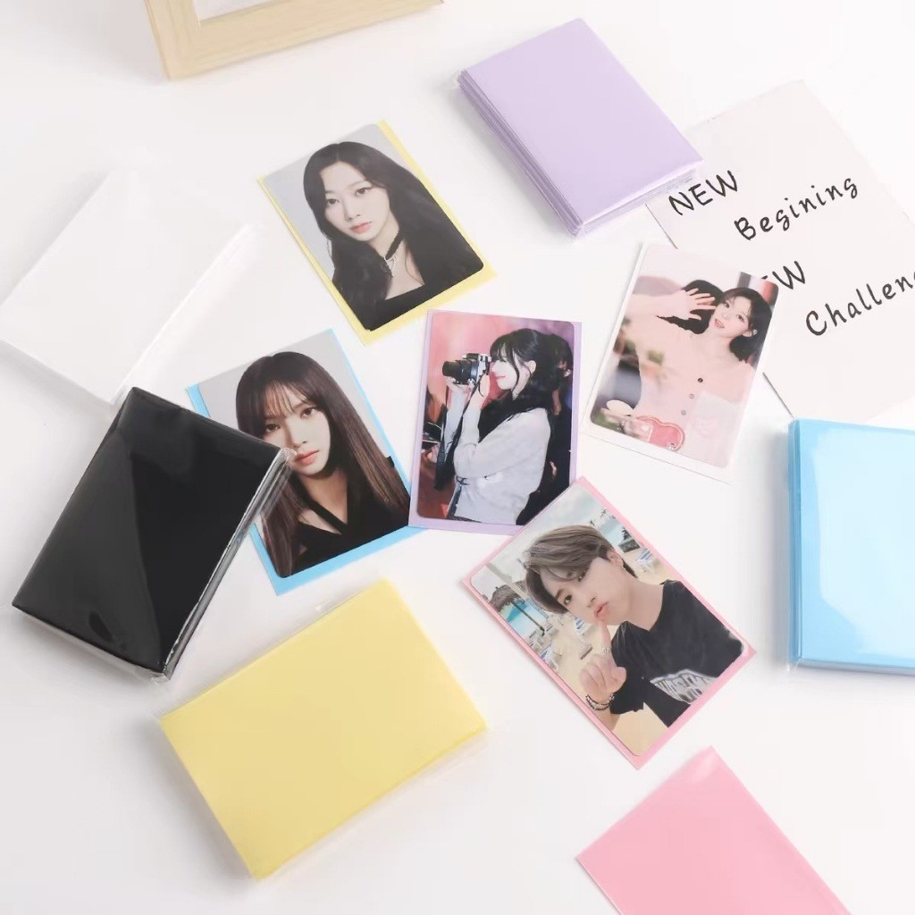 ซองใส่การ์ด-หน้าใส_หลังสี ขนาด 61X91 (50ใบ) [พร้อมส่ง]