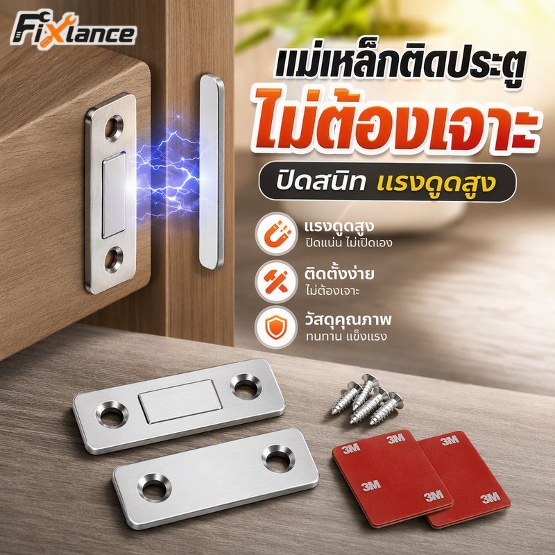 ชุดจับประตูแม่เหล็กไม่มีการเจาะเทป3มบางที่แข็งแกร่งถืออัตโนมัติปิดตู้ตู้เสื้อผ้า