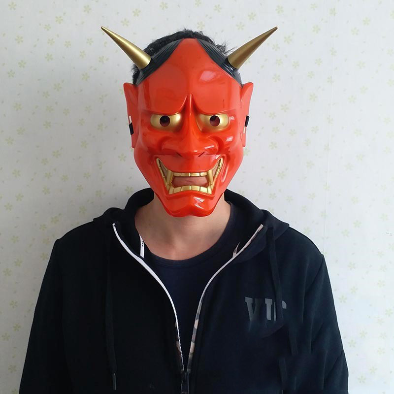 Prajna หน้ากากชายสยองขวัญญี่ปุ่น Ghost Face Devil Face Bannow หน้ากากญี่ปุ่น Ghost Head Ghost Mask c