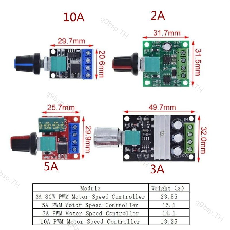 DC 1.8V-35V PWM มอเตอร์ควบคุมความเร็ว 3V 5V 6V 9V 12V 2A 3A 5A 10A 30W 80W แรงดันไฟฟ้าต่ําปรับโมดูล 