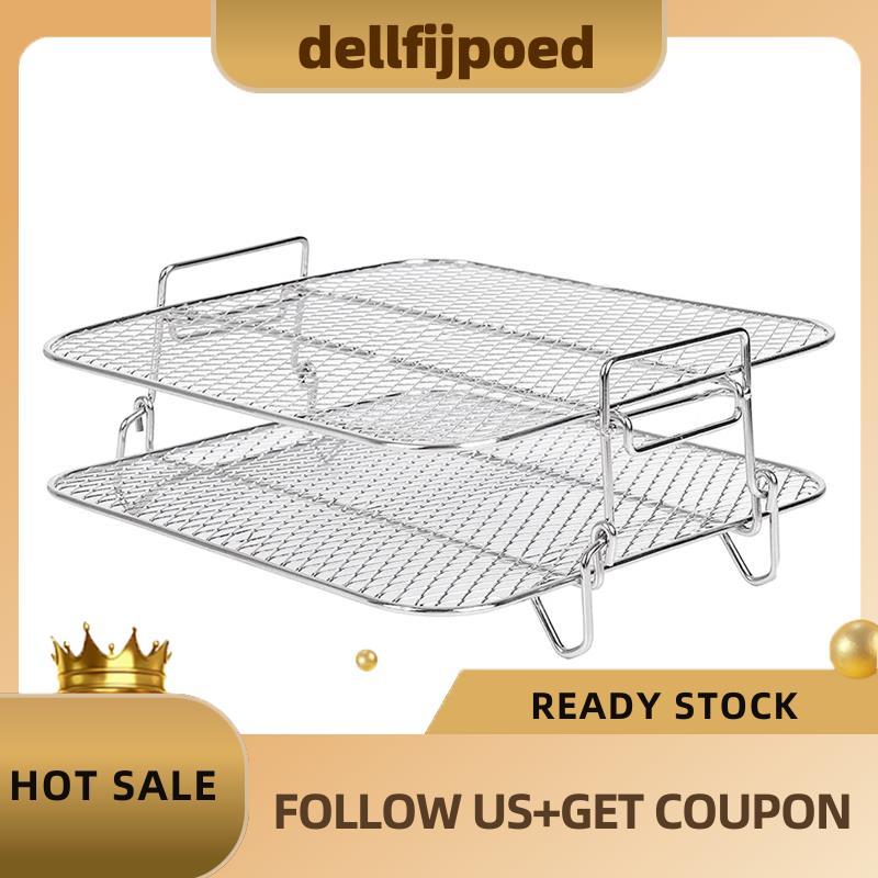 dellfijpoedAir Fryer Rack สําหรับ 5.5L Air Fryer, 2 ชั้น Air Fryer Grill/ชั้นวาง/Dehydrator Rack Squ