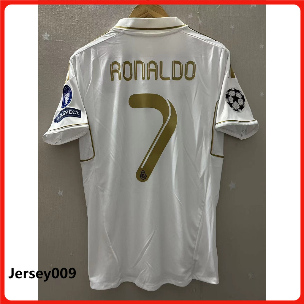 11 12 Real Madrid RONALDO OZIL SERGIO RAMOS Top Home Retro ฟุตบอล Jersey เสื้อยืดที่กําหนดเอง KAKA