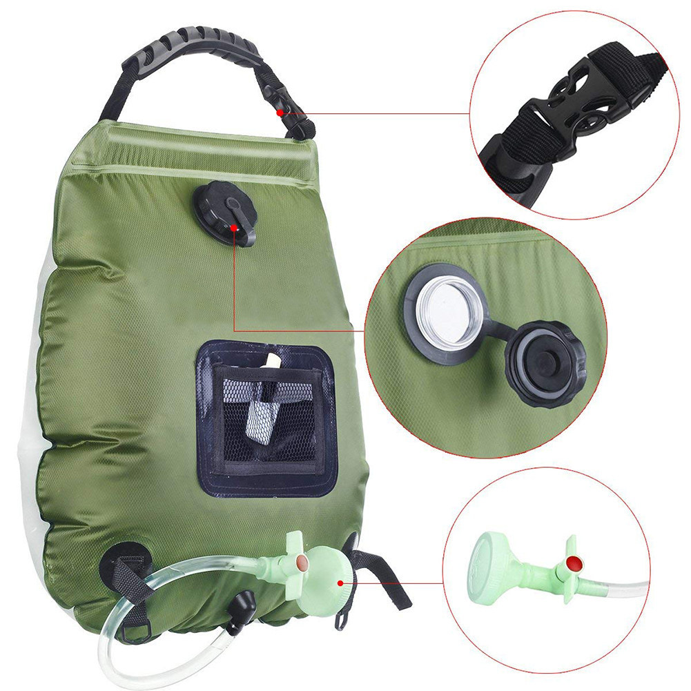 Outdoor Solar Portable Shower Bag Camping Water Storage Bag Field Sun Bag Camping Bath Water Bag Sho
